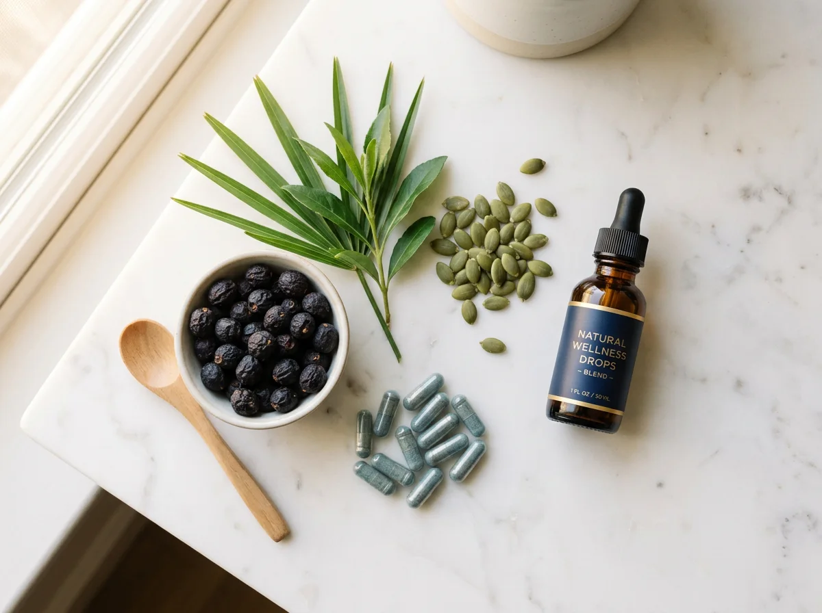 Saw palmetto berries, pumpkin seeds, zinc and natural plant extract ingredients for Alpha Drive supplement